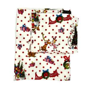 Pottery Barn Teen Dr. Seuss’s The Grinch & Max Flannel Twin Duvet Cover & Sham